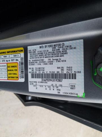 3FA6P0D94LR192807 2020 FORD FUSION - Image 12