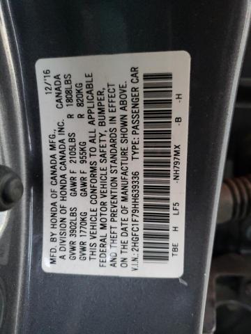 2HGFC1F79HH639336 | 2017 HONDA CIVIC EXL