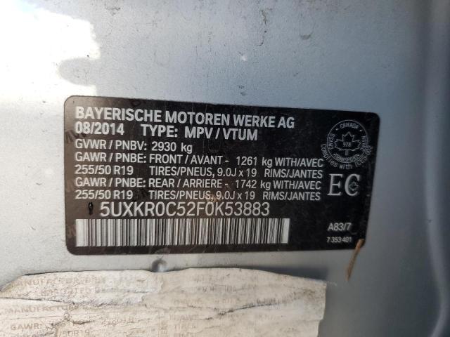 VIN 5UXKR0C52F0K53883 2015 BMW X5, Xdrive35I no.12