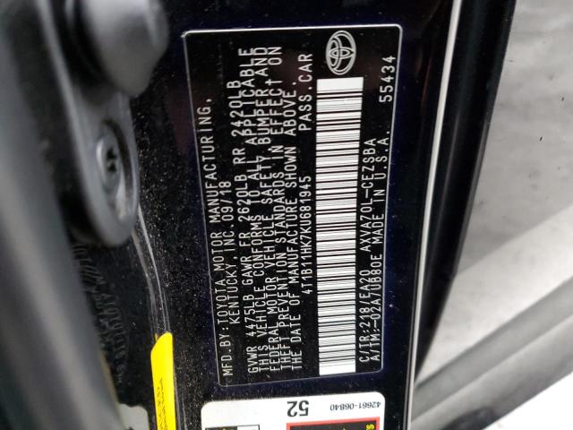 VIN 4T1B11HK7KU681945 2019 Toyota Camry, L no.12