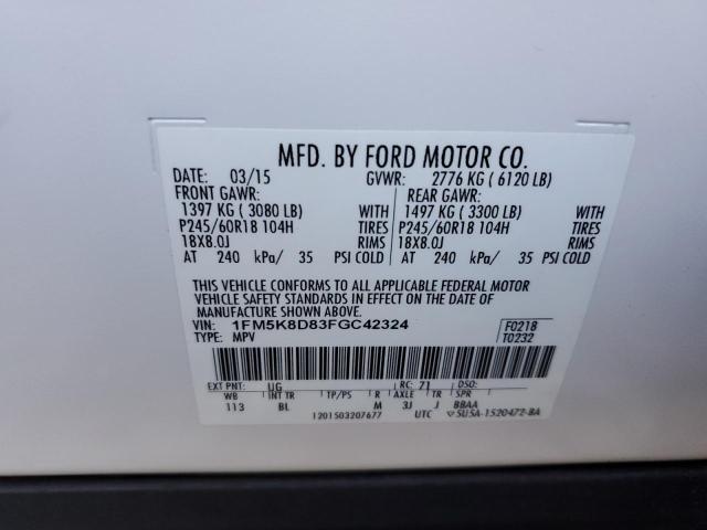 2015 FORD EXPLORER X - 1FM5K8D83FGC42324