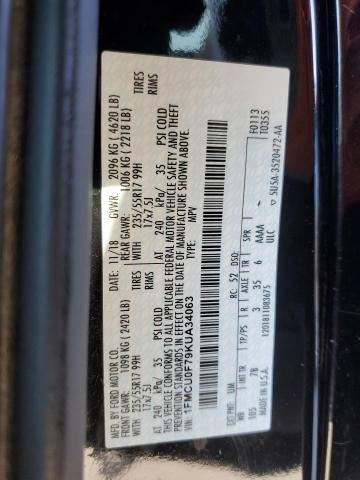 2019 FORD ESCAPE S - 1FMCU0F79KUA34063