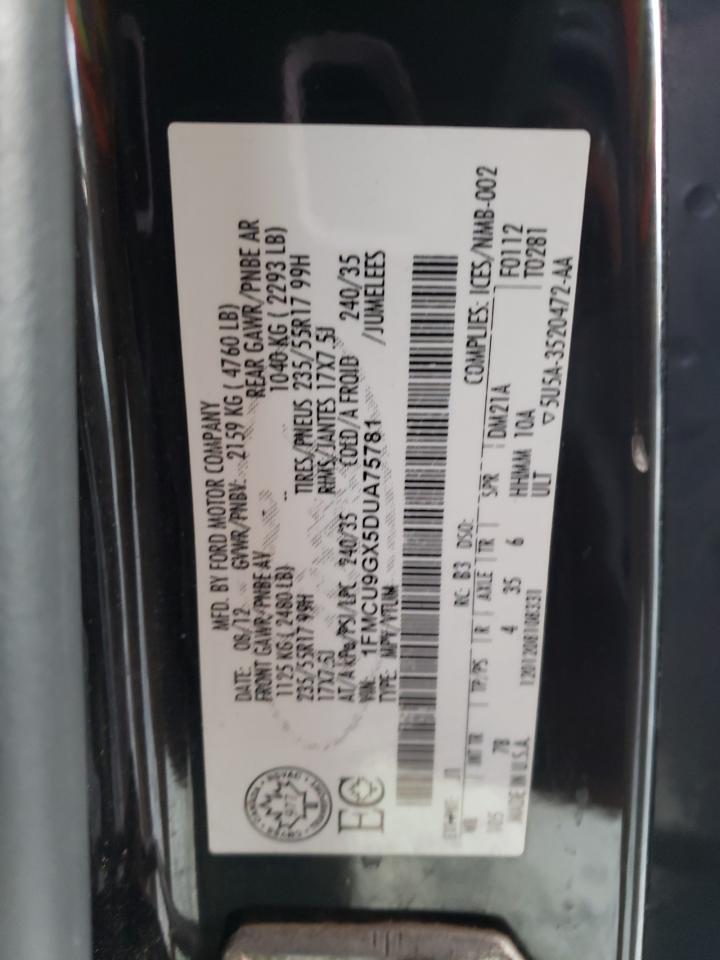 1FMCU9GX5DUA75781 2013 Ford Escape Se