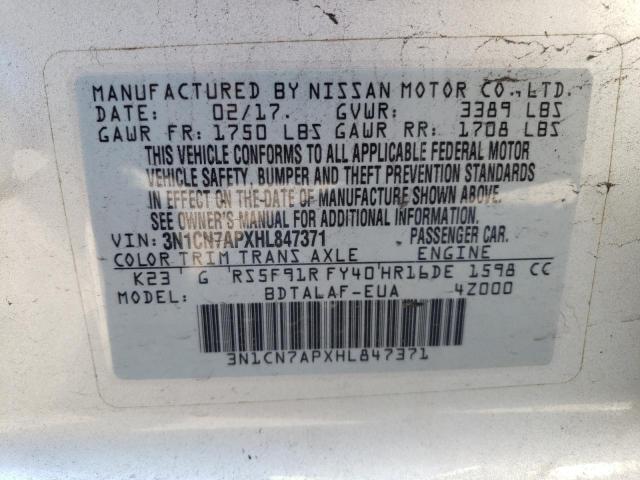 3N1CN7APXHL847371 | 2017 NISSAN VERSA S