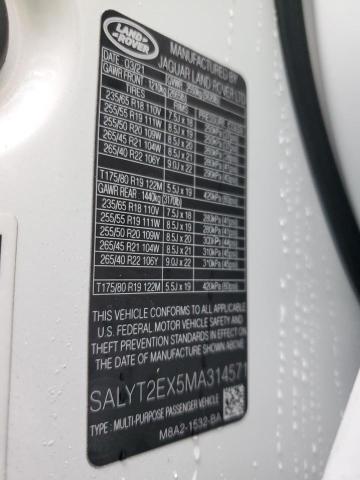 2021 LAND ROVER RANGE ROVE - SALYT2EX5MA314571
