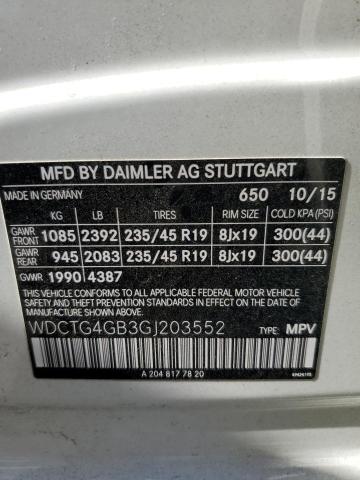 VIN WDCTG4GB3GJ203552 2016 Mercedes-Benz GLA-Class,... no.12