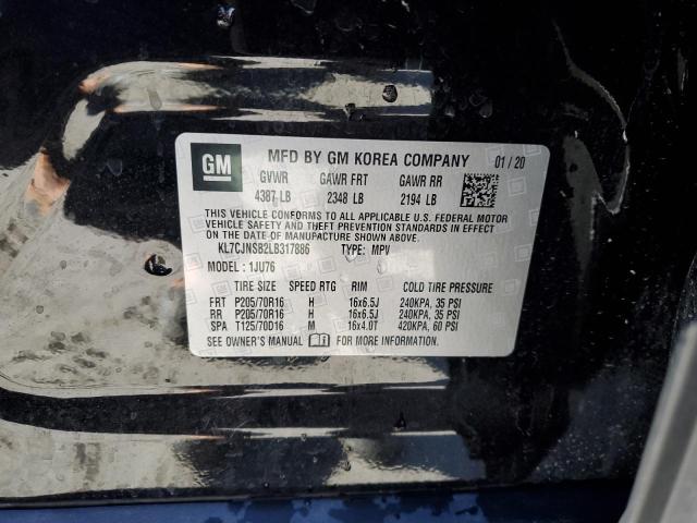 KL7CJNSB2LB317886 | 2020 CHEVROLET TRAX LS