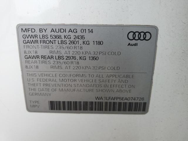 VIN WA1LFAFP5EA074726 2014 Audi Q5, Premium Plus no.14