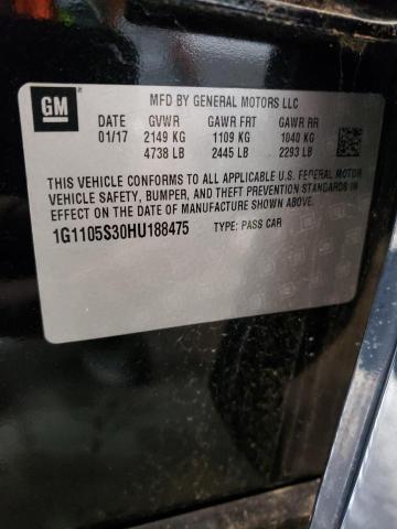 2017 CHEVROLET IMPALA LT 1G1105S30HU188475
