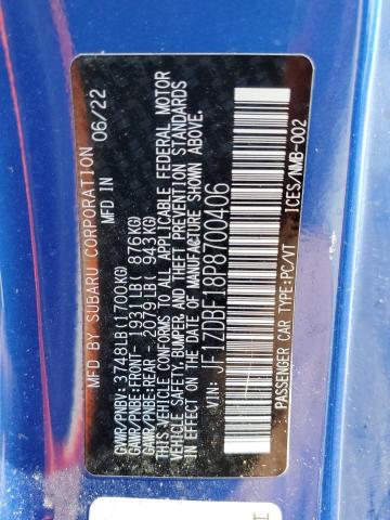 2023 SUBARU BRZ LIMITE JF1ZDBF18P8700406