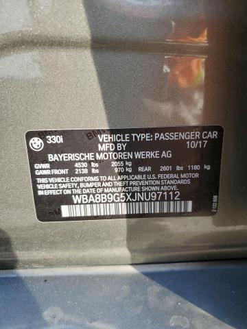 2018 BMW 330 I - WBA8B9G5XJNU97112