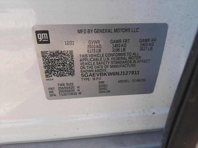 5GAEVBKW6NJ127911 | 2022 BUICK ENCLAVE PR