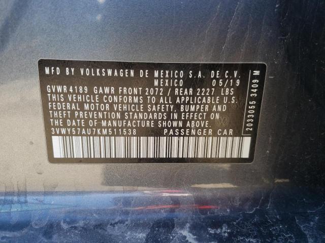 2019 VOLKSWAGEN GOLF SPORT - 3VWY57AU7KM511538