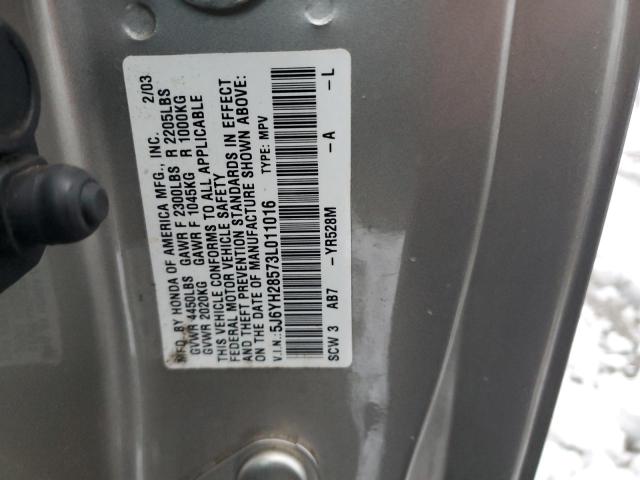 2003 Honda Element Ex VIN: 5J6YH28573L011016 Lot: 40641634