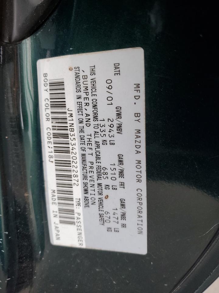 JM1NB353420222872 2002 Mazda Mx-5 Miata Base