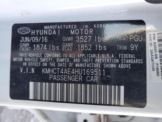 VIN KMHCT4AE4HU169511 2017 HYUNDAI ACCENT no.13