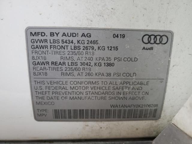 WA1ANAFY0K2106295 2019 AUDI Q5, photo no. 13