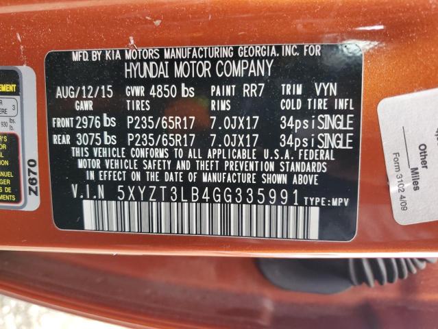2016 HYUNDAI SANTA FE S 5XYZT3LB4GG335991