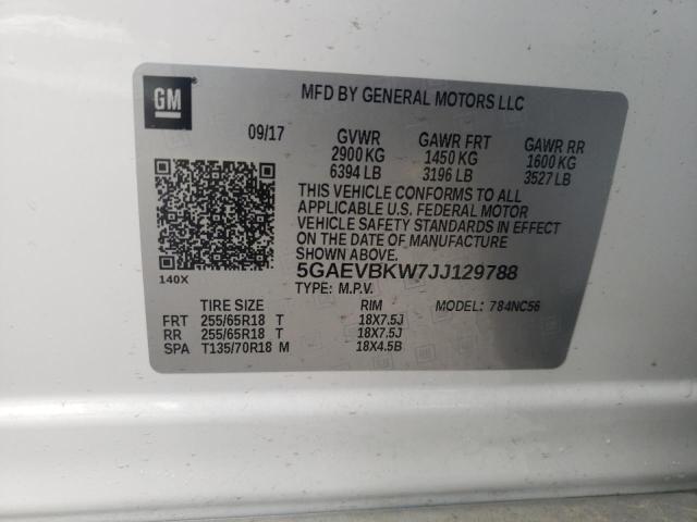 2018 BUICK ENCLAVE PR - 5GAEVBKW7JJ129788