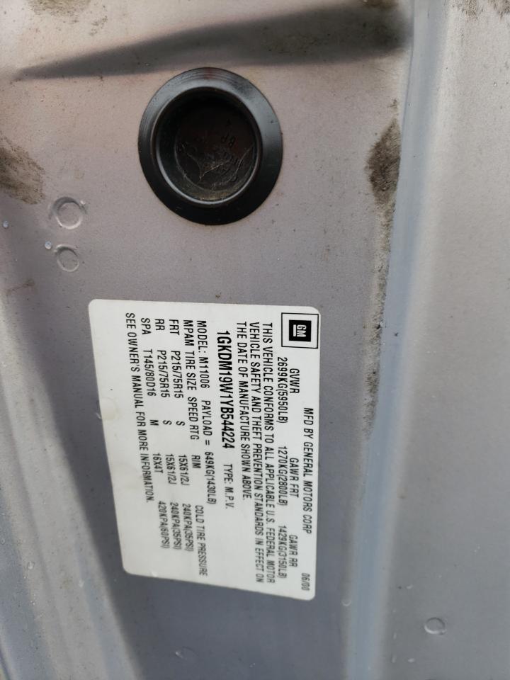 1GKDM19W1YB544224 2000 GMC Safari Xt