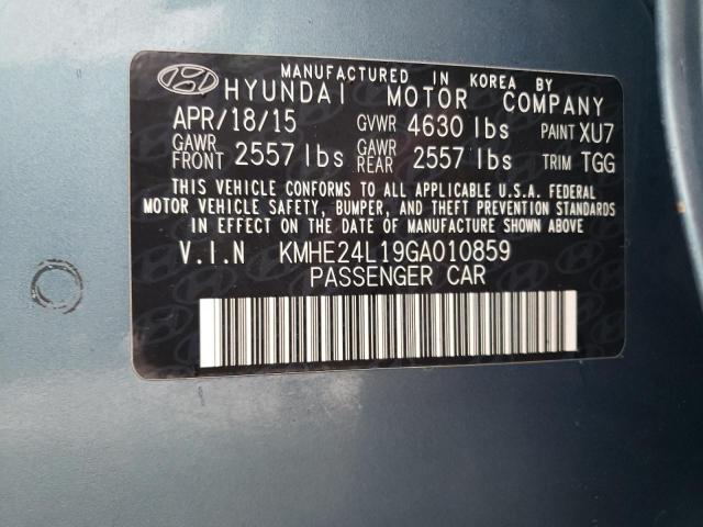 KMHE24L19GA010859 | 2016 HYUNDAI SONATA HYB