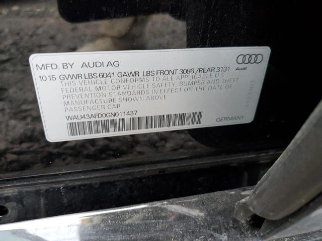 WAU43AFD0GN011437 | 2016 AUDI A8 L QUATT