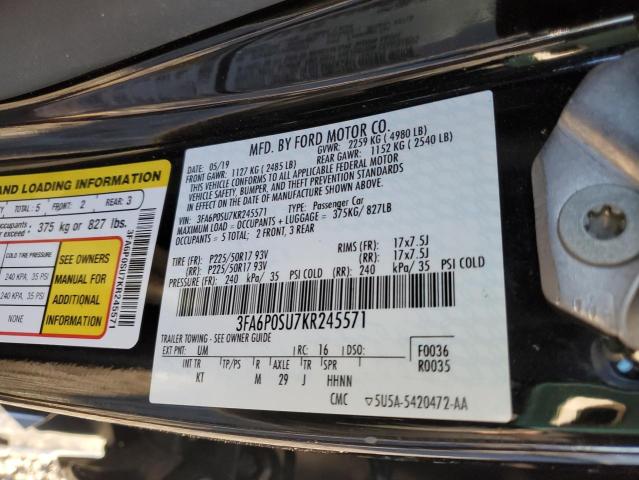 3FA6P0SU7KR245571 2019 FORD FUSION - Image 13