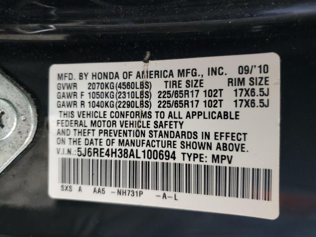 5J6RE4H38AL100694 2010 Honda Cr-V Lx