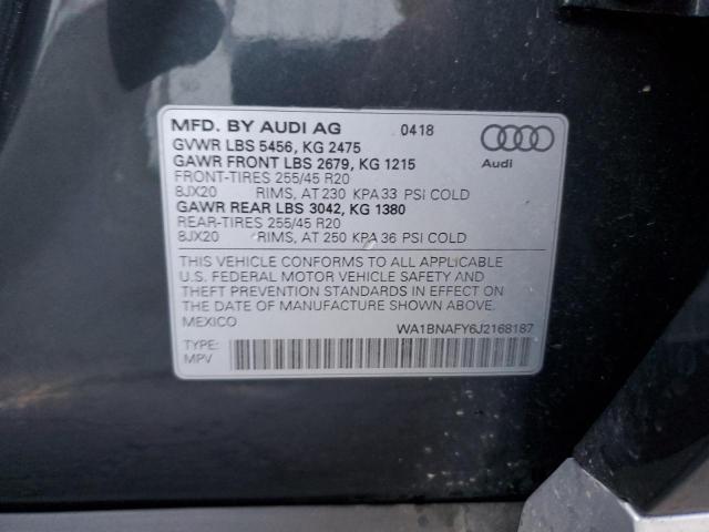 WA1BNAFY6J2168187 | 2018 AUDI Q5 PREMIUM