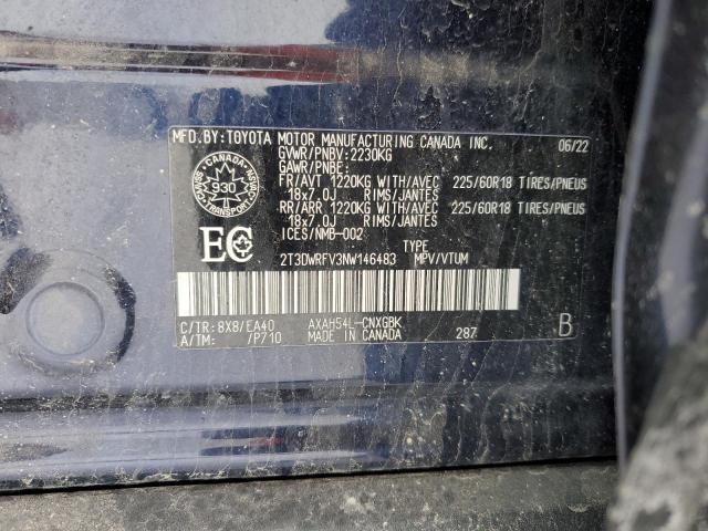 2T3DWRFV3NW146483 | 2022 TOYOTA RAV4 LIMIT