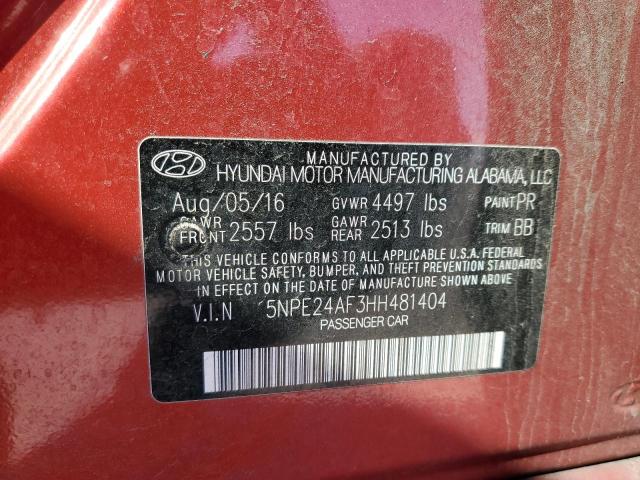 2017 HYUNDAI SONATA SE 5NPE24AF3HH481404