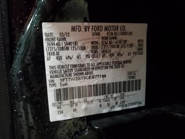 1FT7W2BT9CEB77184 | 2012 Ford f250 super duty