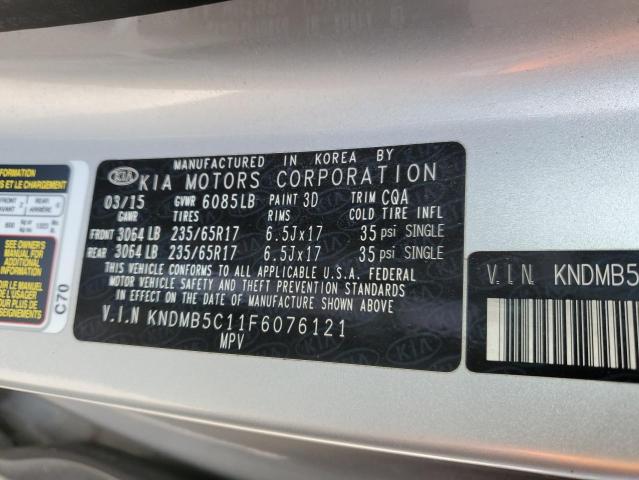 KNDMB5C11F6076121 | 2015 KIA SEDONA LX