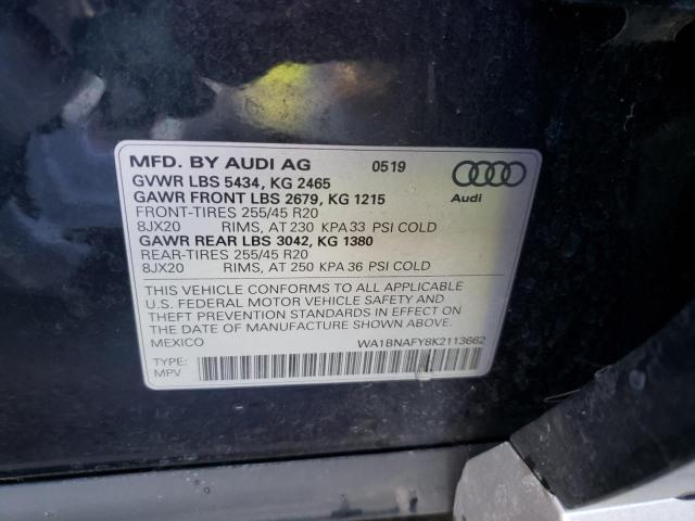 WA1BNAFY8K2113662 2019 AUDI Q5, photo no. 12