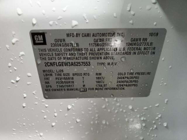 2010 Chevrolet Equinox Ltz VIN: 2CNFLGEW3A6257553 Lot: 38638854