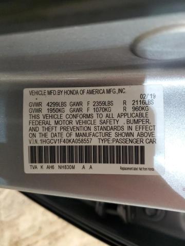 1HGCV1F40KA058557 | 2019 HONDA ACCORD EX