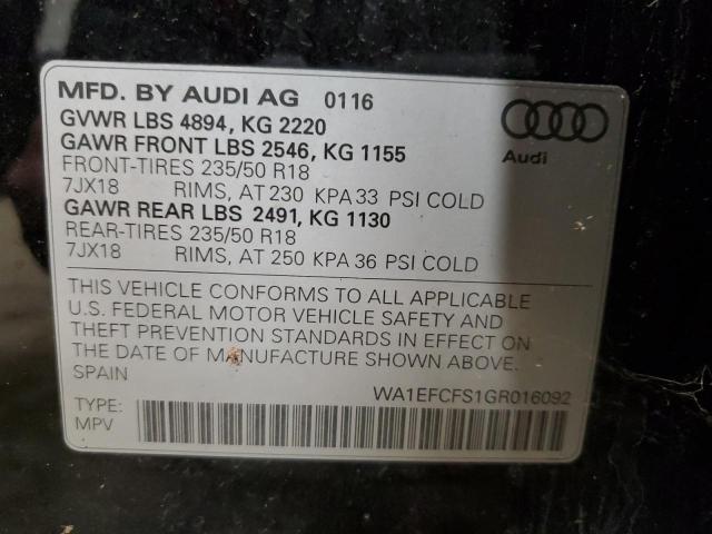 VIN WA1EFCFS1GR016092 2016 AUDI Q3 no.12