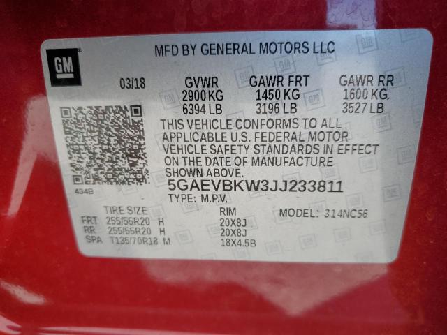2018 BUICK ENCLAVE PR - 5GAEVBKW3JJ233811