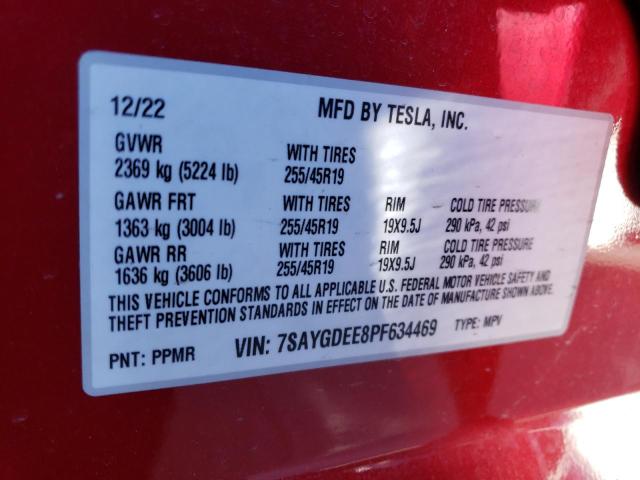 7SAYGDEE8PF634469 | 2023 TESLA MODEL Y