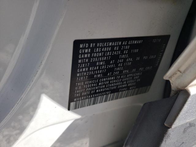 2017 VOLKSWAGEN TIGUAN WOL - WVGRV7AXXHK020782