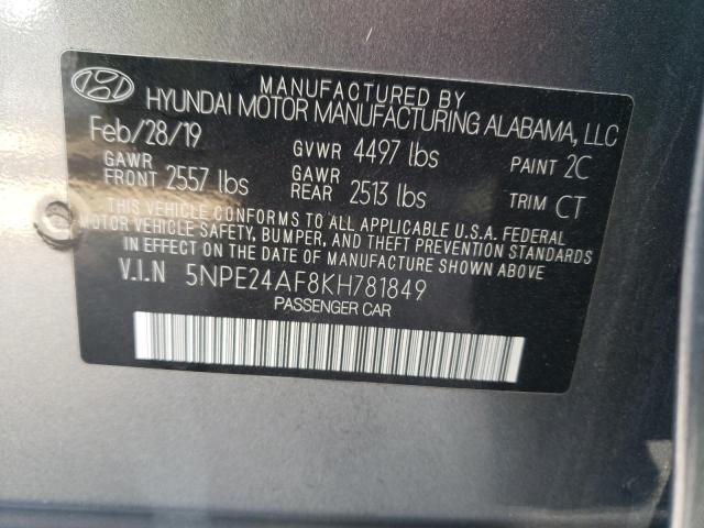 5NPE24AF8KH781849 | 2019 Hyundai sonata se