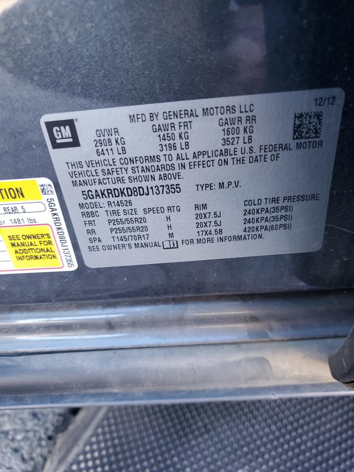 5GAKRDKD8DJ137355 2013 Buick Enclave