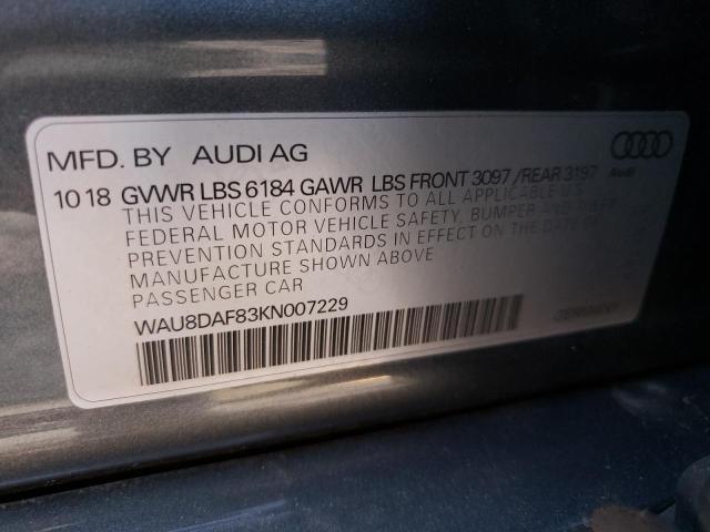2019 AUDI A8 L WAU8DAF83KN007229