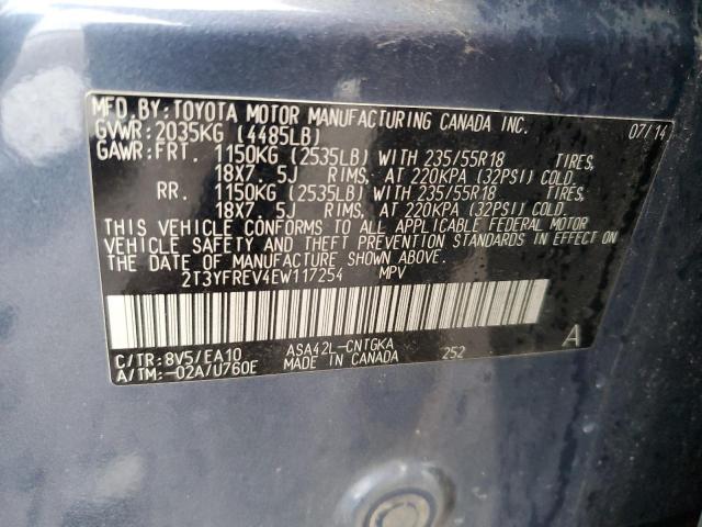 2T3YFREV4EW117254 | 2014 TOYOTA RAV4 LIMIT