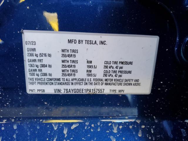 7SAYGDEE1PA157557 | 2023 Tesla model y