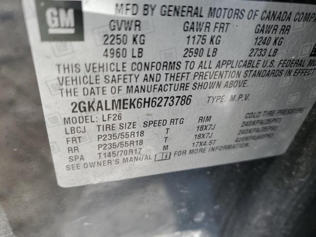 2GKALMEK6H6273786 | 2017 GMC TERRAIN SL