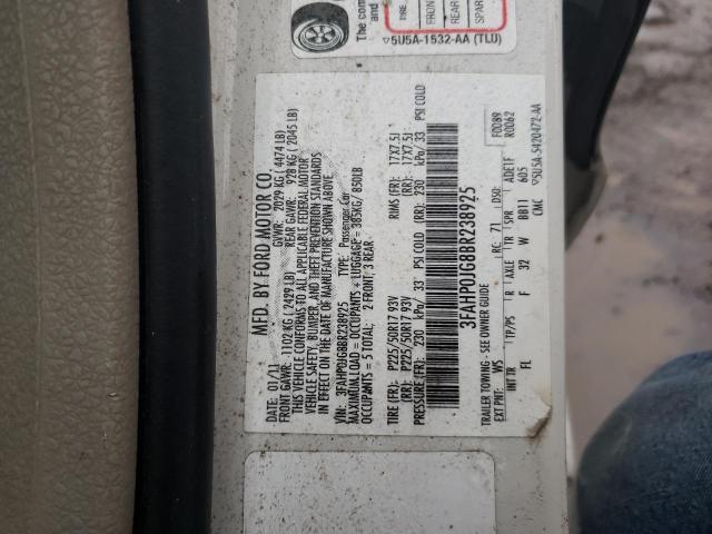 2011 Ford Fusion Sel VIN: 3FAHP0JG8BR238925 Lot: 40454974