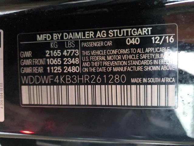 WDDWF4KB3HR261280 2017 MERCEDES-BENZ C-CLASS, photo no. 12