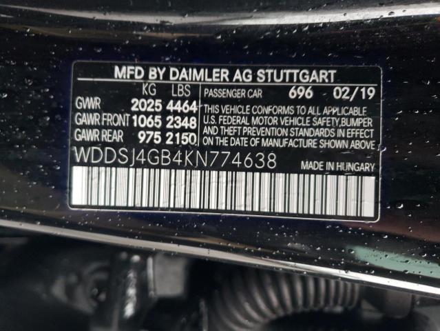 VIN WDDSJ4GB4KN774638 2019 Mercedes-Benz CLA-Class,... no.12