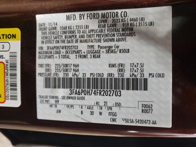 3FA6P0H74FR202703 | 2015 Ford fusion se